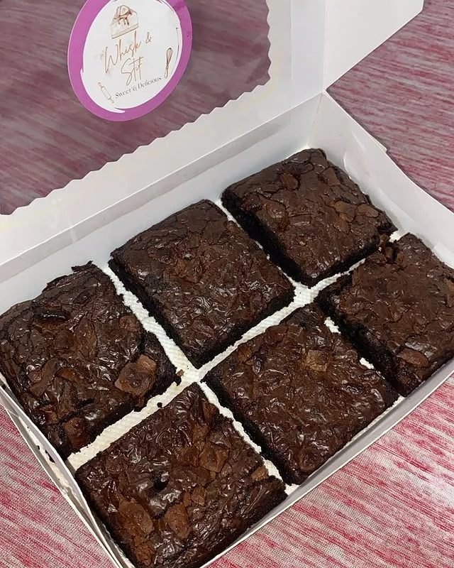 Fudge brownies specially made for your loved ones with premium chocolate quality - Love Gift Brownies Karachi By Whisk And Sift